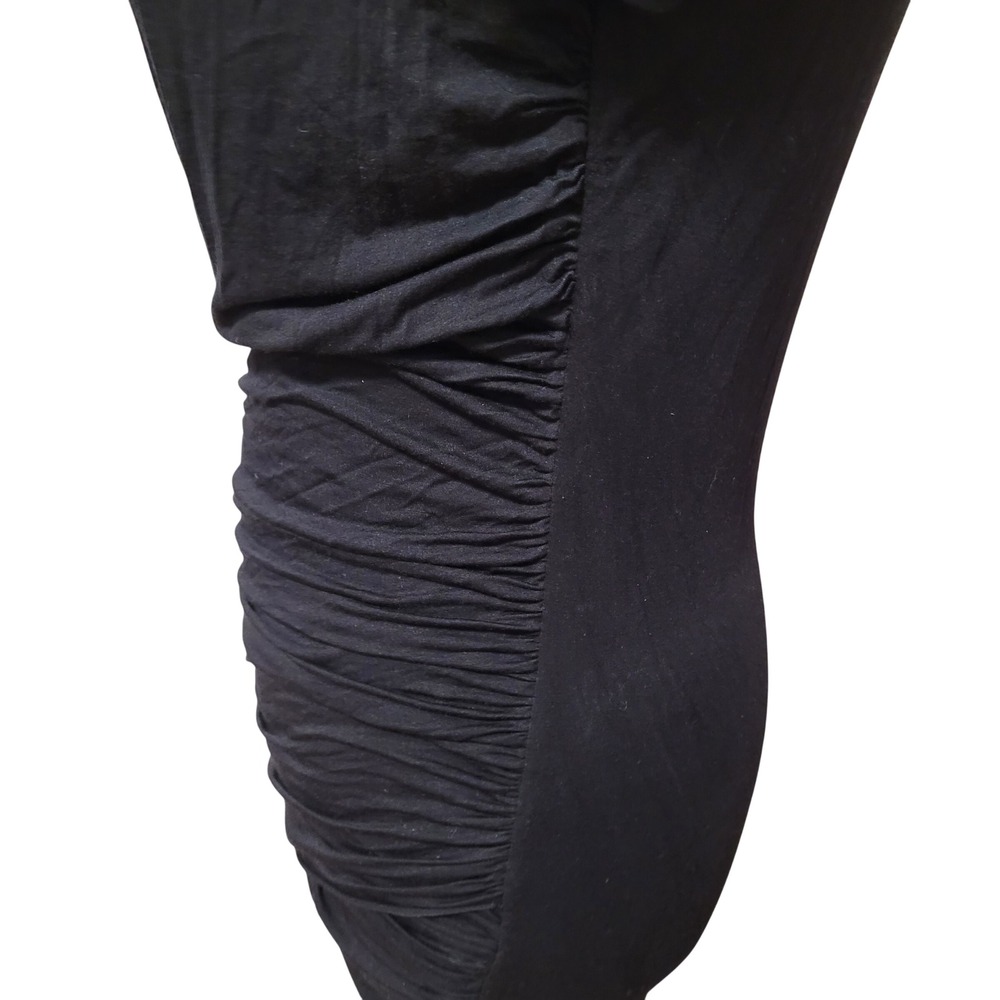 Bailey 44 Black Ruched‎ Long Sleeve Bodycon Top Surplice Sexy Minimalist Date S - Picture 5 of 7